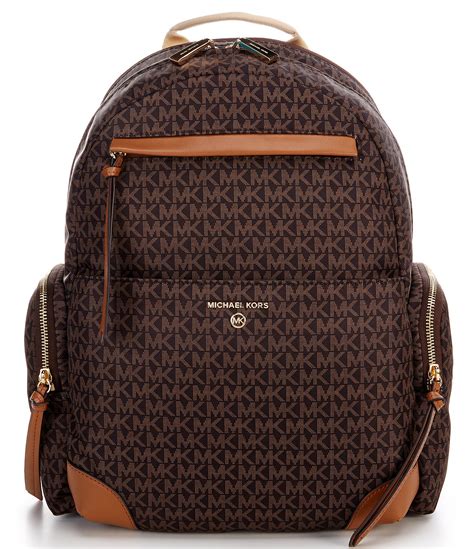 michael kors medium backpack brown|Michael Kors large leather backpack.